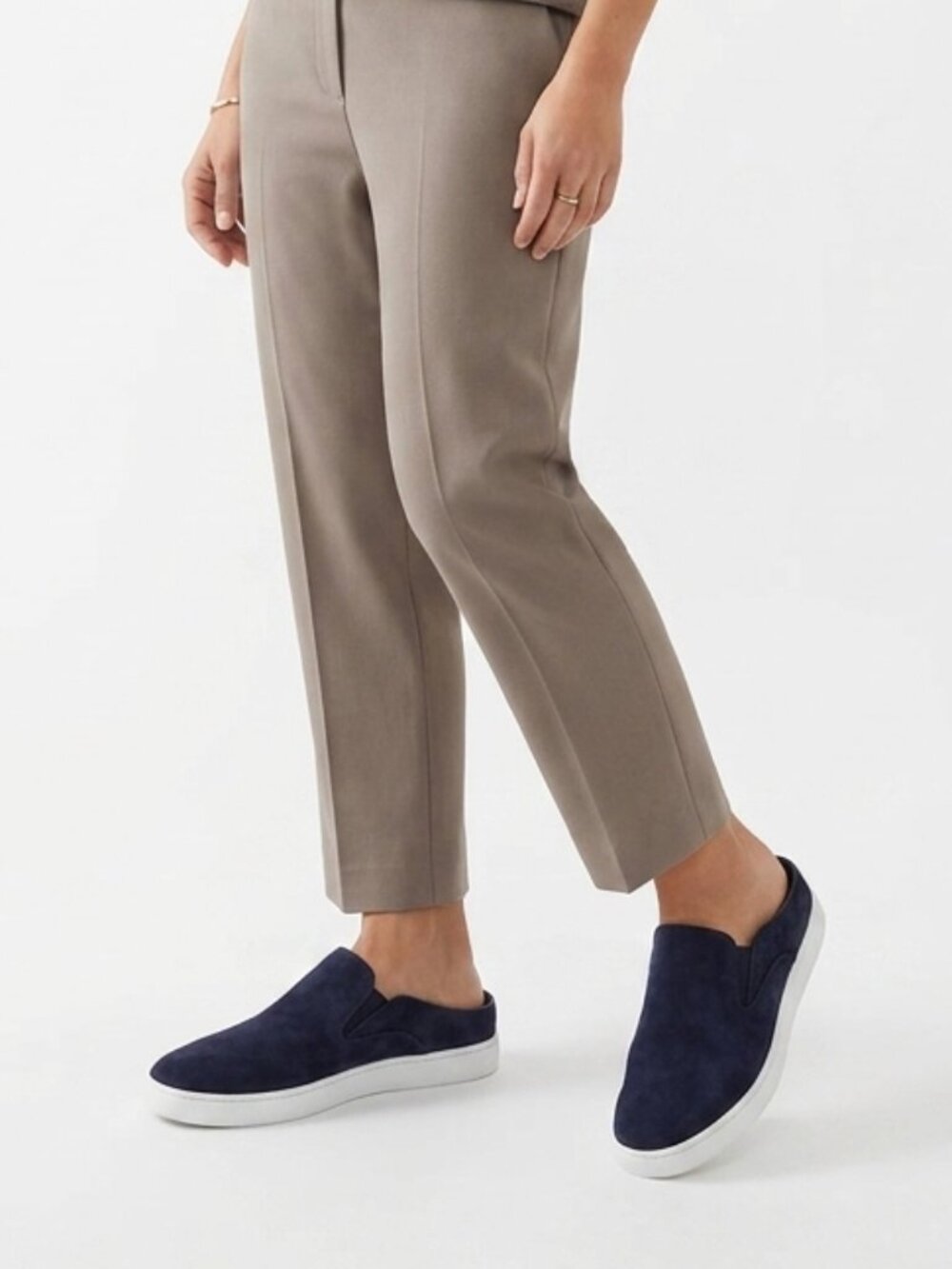 VINCE. WOMEN'S BLAIR NAVY SUEDE SLIP ON LOAFERS - 9M